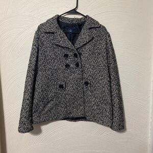 Garfield & Marks womens medium jacket coat 90% polyester 10% wool white black